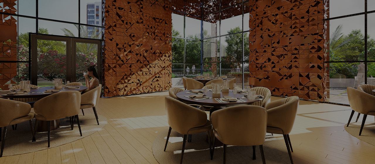 Double height party hall in the clubhouse